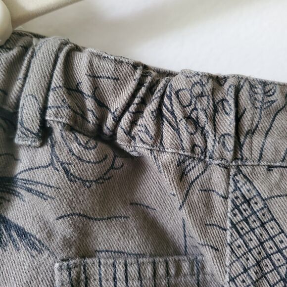 Chicos Design Crop Pants Women Size 2 / 12 Green Cotton Tropical World Scenes - Picture 6 of 15